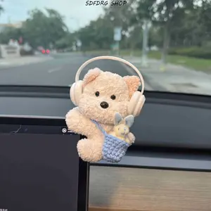 Cute Car Ornament Plush Doll, Central Control Screen Clip Dashboard Toy, Soft & Decorative Mini Car Accessory for Female Drivers, Car Interior Display, Travel, Gift & Daily Use
