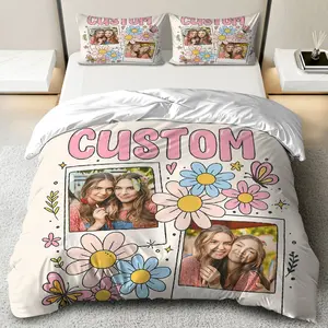 3PCS Duvet Cover Set, 1 Duvet+2 Pillowcases(Without filler), Flowers Photos Custom Personalized theme, No Festival bedding set, Warm Cute Decorative Suitable for decoration Bedroom Living Room Guest Room Dorm.