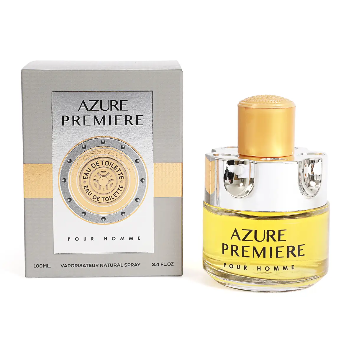 Azure Premiere Eau De Toilette Natural Spray Cologne for Men 100ml/3.4fl.oz. - Fragrance for Men