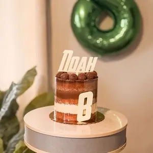 Custom Name Cake Topper with Age Number | Personalized Birthday Cake Topper | Minimalist Black PLA Topper | Custom Name & Number Decor