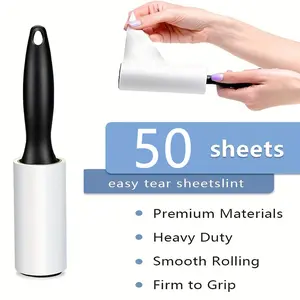 10cm Tear-Off Hair Remover Roller with Replacement Core, 50 Sheets Per Roll, Pet Fur Cleaning Tool, Suitable for Bedroom Living Room