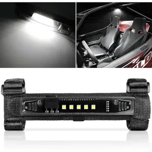 UTV Dome Light Universal Roll Mount Dome LED Light Battery Powered Car Interior Light Map Cab Lights for UTV Truck SXS ATV Mule Polaris RZR Can-am Accessories - White