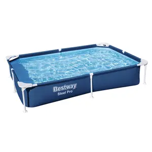 Bestway Steel Pro 87" x 59" x 17" Rectangular Above Ground Outdoor Swimming Pool Bestway Steel Pro 87" x 59" x 17" Rectangular Above Ground Outdoor Swimming Pool