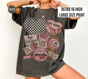 [Sale Up To 50%] + [Free Ship] Comfort Colors Western Valentines Day Collage Clipart Tee, Retro Coquette Valentines Day Shirt, Retro Western Valentines Shirt, Cowgirl Xoxo