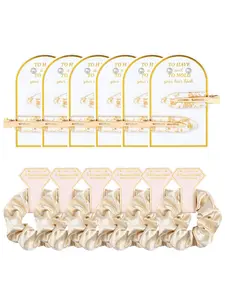 The 30-piece soft satin elastic hair accessory set with Rubber Band, featuring a combination of transparent duckbill clips and earrings, is the perfect Bridal wedding gift for brides and bridesmaids