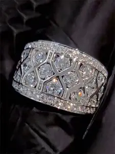 1 PC Glamorous Cubic Zirconia Ring Stackable Engagement Ring For Women For Wedding Engagement Party Jewelry Valentine's Day Gift