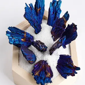 Natural Tourmaline Aura Stones Black Blue Quartz Crystal Tail