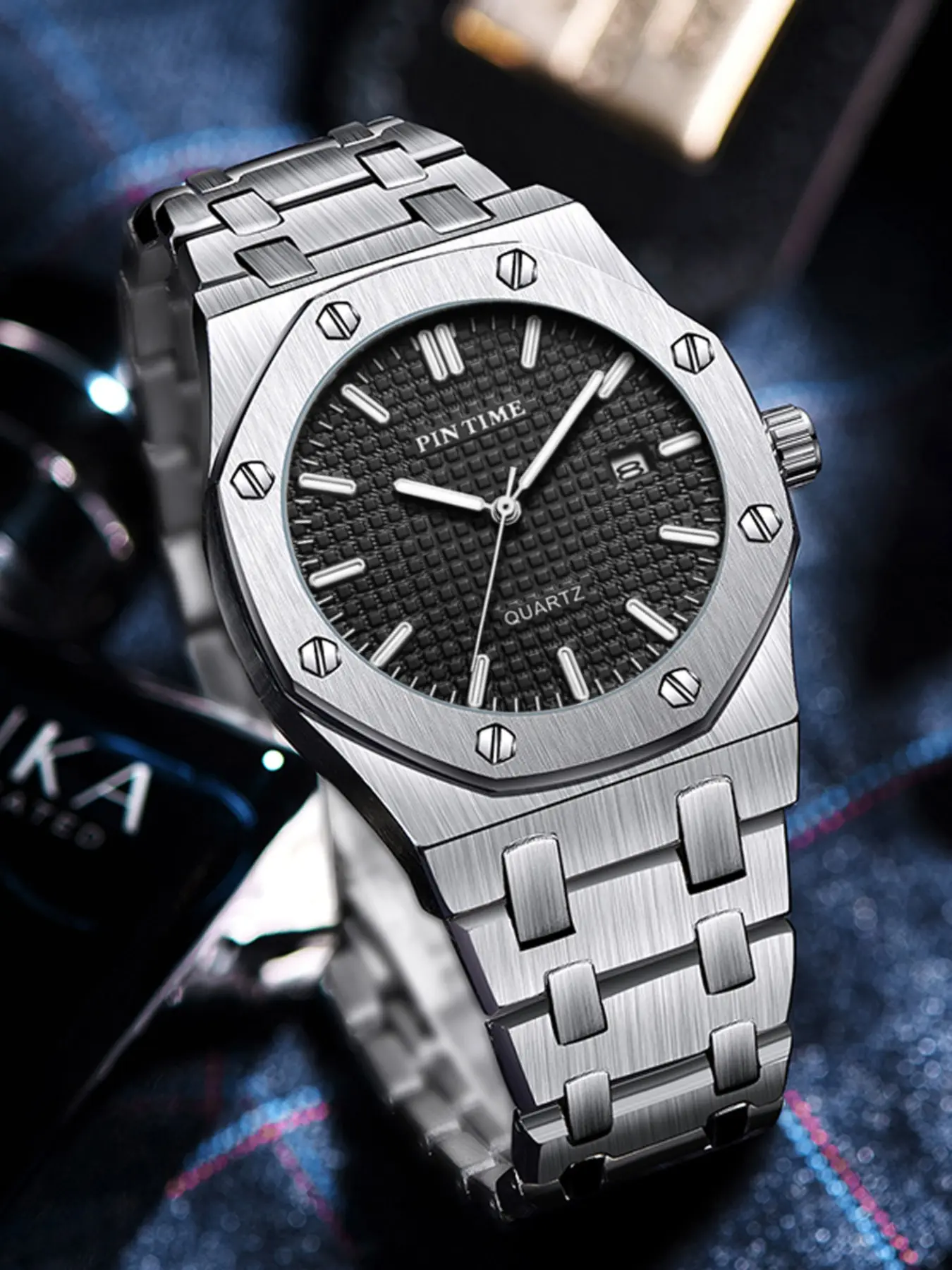 Men's Quartz Wristwatch, Luxury Tiktok Style Design, Durable Watch, Waterproof Luminous Fashion Daily Wear & Outdoor Activities, Analog Watches Dial, Buckle Closure, Modern Watches