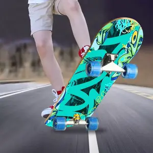 1 piece skateboard trend decorative sticker, creative personality cool self-adhesive four-wheel skateboard sticker, easy to stick and easy to disassemble without leaving glue, anti-scratch sticker, four-wheel skateboard/scooter bottom sticker,