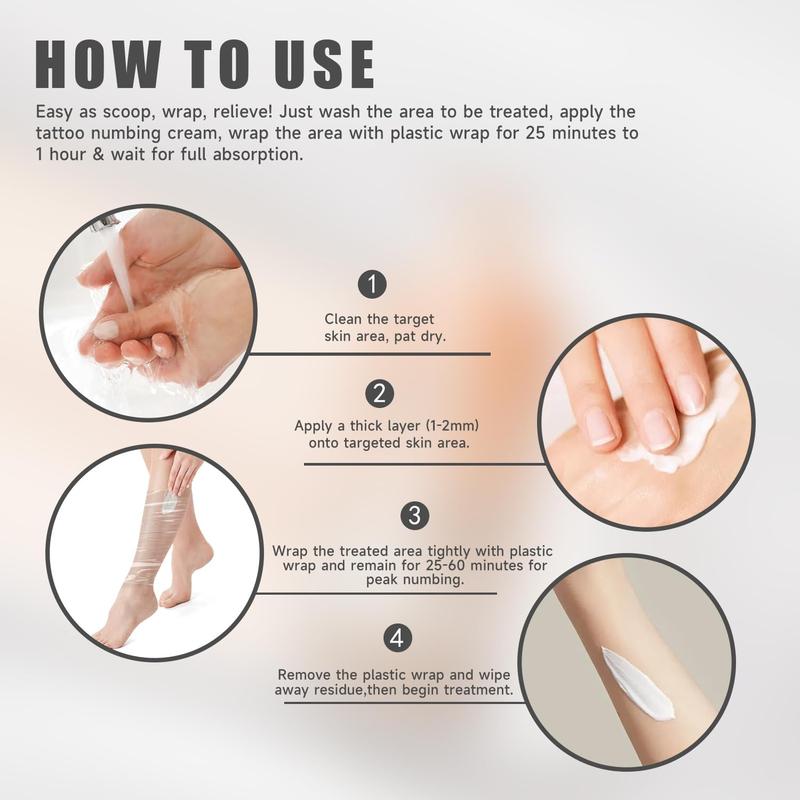 T-K-T-X Painless Tattoo Cream - Maximum Strength - Natural Ingredients Extra Strength Tattoo For 6-8 Hours