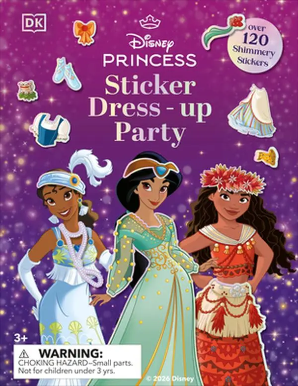 Disney Princess Shimmer and Shine Sticker Dress-Up Party Book, DK, Paperback, English