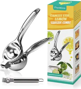 Lemon Squeezer, Lemon Squeezer Juicer, Citrus Juicer Handheld, Lemon Juicer, Stainless Steel Juicer Hand Press, Manual Citrus Press w/Zester Bowl Fruit Kitchen Portable Utensils Lime Traditional