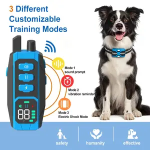 Remote Control Waterproof Dog Training Collar, Electronic Shock/vibration/bell Modes, Adjustable Humane Training Tool for Small & Large Dogs