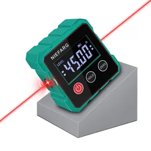 Magnetic Digital Angle Finder with Dual Laser Guide & 360° Magnetic Attachment Rechargeable Angle Meter for Woodworking Construction and Machinery
