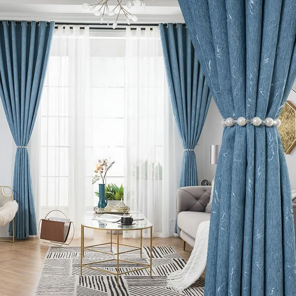 1PC Dual-Sided Premium Cashmere Chenille Window Curtain, Soothing Light Luxury Chuan Pattern, Modern Minimalist Hang for Living Room & Balcony, Home Decoration Curtain