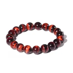 1 pc Red Tiger Eye Bracelet （DegLin Jewelry）Healing Bracelet For Women Anxiety Crystal Bracelet Chakra Beaded Bracelets Tiger's Eye Bead Reiki Balance Men Women Bracelet Gifts Calming Stretch Bracelet Stress Relief Gifts For Women