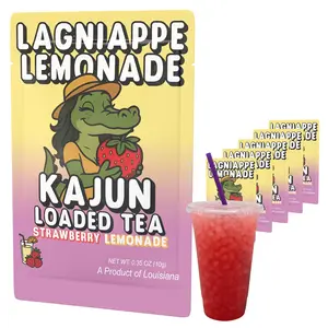 Kajun Loaded Tea Packets \u2013 Lagniappe Lemonade | Strawberry & Lemonade Flavor | Sugar Free Energy Tea Powder | 250mg Green Tea Caffeine | Zero Calories | Keto Friendly