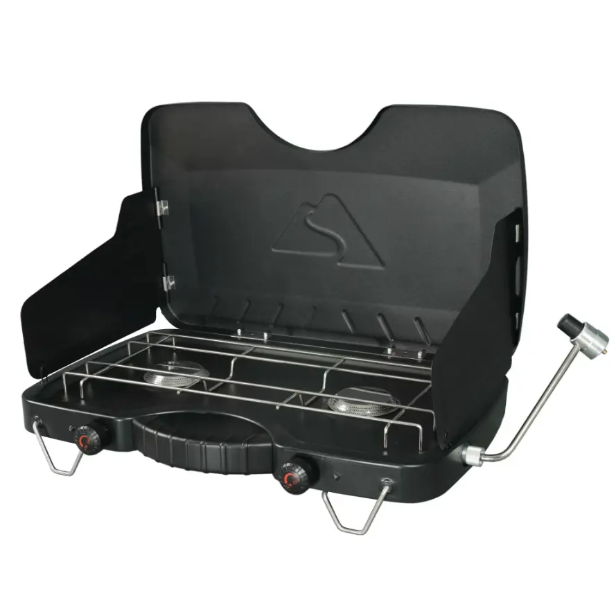 Ozark Trail 2-Burner Propane Gas Camping Stove, Black