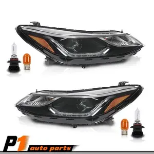 Halogen W/ LED DRL Headlight Lamp Pair Left & Right Fits 2016-2019 Chevy Cruze