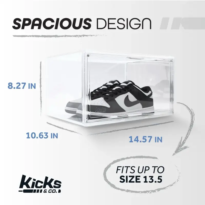 Storage Shoe Plastic Clear XL Co & Kicks ページ BOX THE IN KICKS Box, Lids with Stackable タレントカード