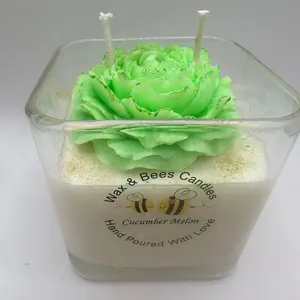 Cucumber Melon Soy Candle - Invigorating Scented Decoration for Home - 12oz - Fragrance
