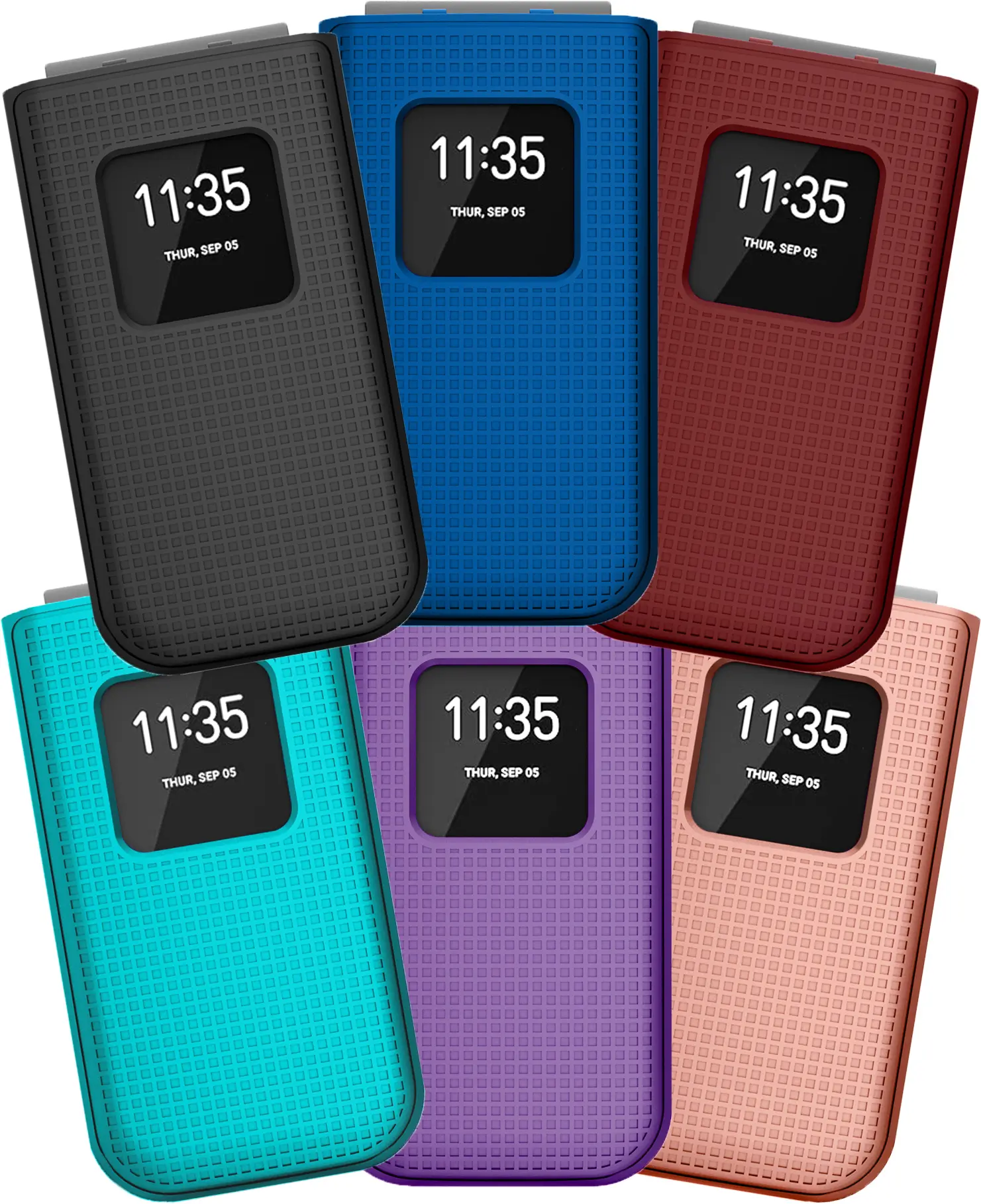 Case for Nokia 2720 V Flip Phone, Nakedcellphone [Grid Texture] Protective Snap-On Slim Hard Shell Cover for Verizon TA-1295
