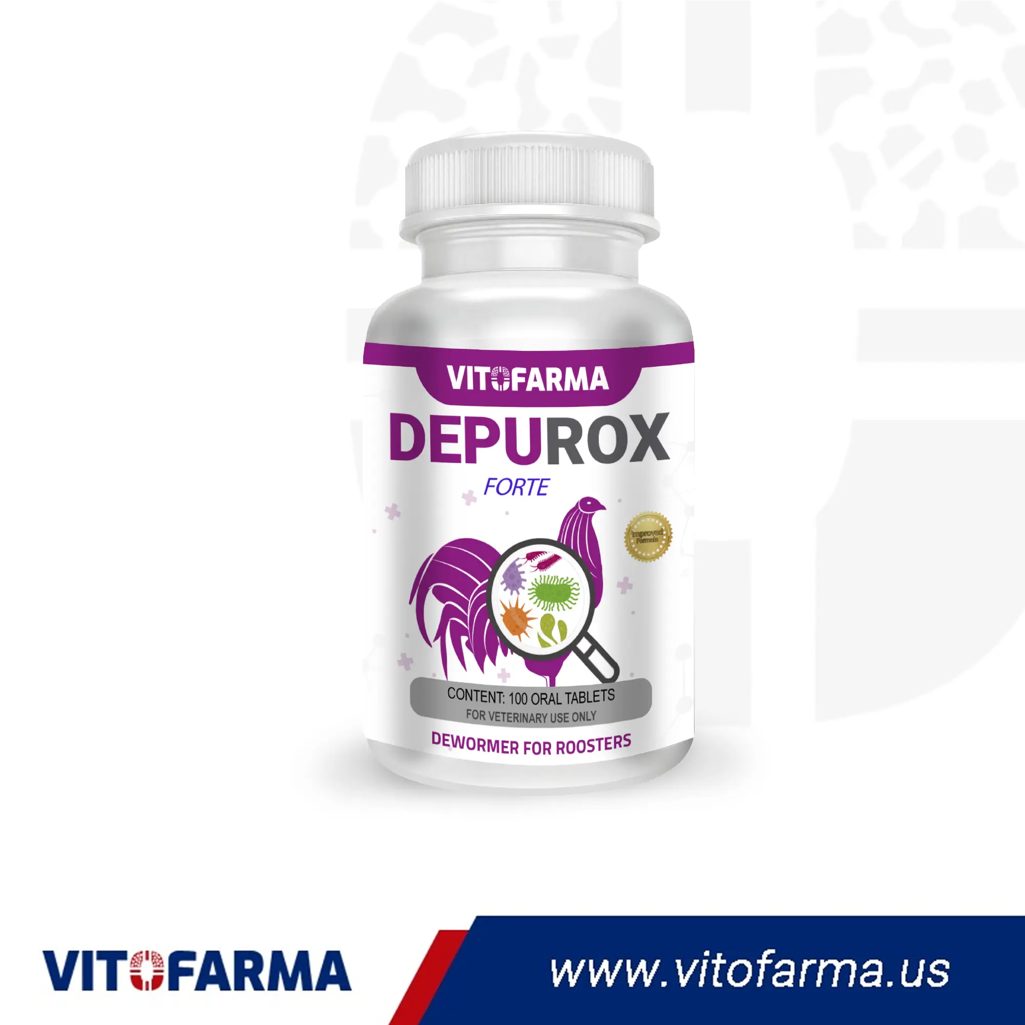 Deputoxx  Fortee  Dewormer for Roosters 100 Tablets Poultry Care Formula for Roosters Gamefowll  and Chickens