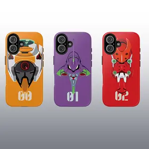Neon Genesis Evangelion Mecha Head Phone Case Collection - Choose EVA Unit-01, Prototype 00, or EVA-02 - Minimalist Anime Art Protective Smartphone Cover for iPhone and Android Devices