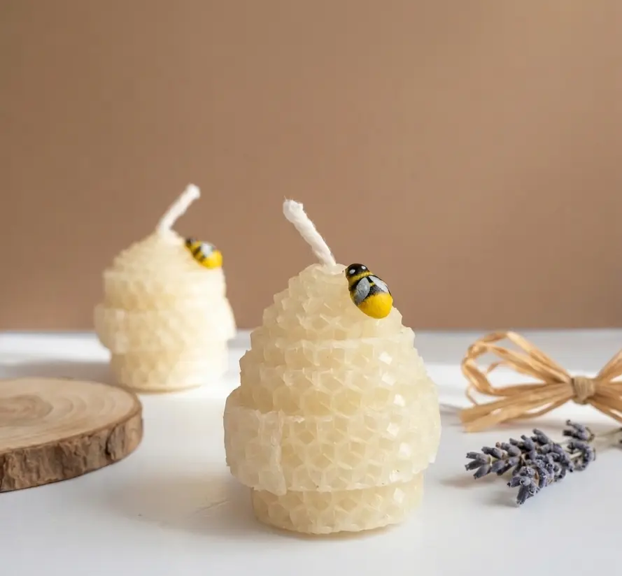 Hand-Rolled Honeycomb Beehive Candle (Unscented)