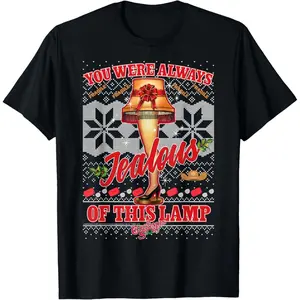 A Christmas Story You Were Always Jealous Of This Lamp T-Shirt, 100% Cotton, Single Side Printed, Black Short Sleeve T-shirt, 1 pc, Christmas Halloween Thanksgiving Gift