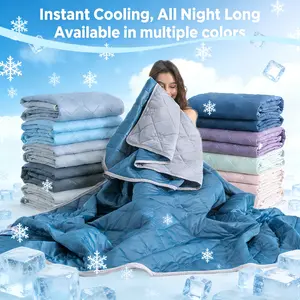 Single Piece Summer Cooling Blanket, Comfortable Quiet Cool Bedding for Sweaty Sleepers, Breathable Soft Lightweight Silk Touch