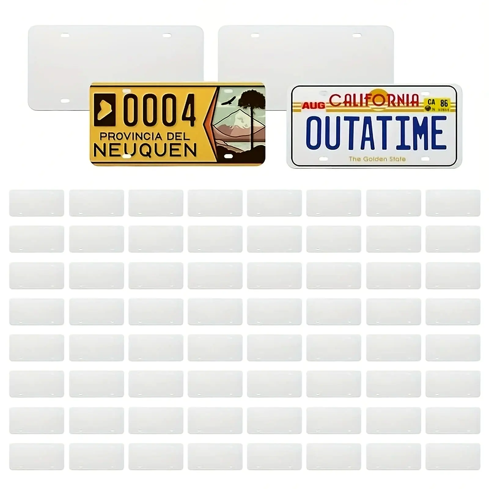 60pcs 6x12 inch Sublimation-Ready Aluminium Plate Blanks, Heat-Resistant Metal Sheets for Thermal Transfer, Weatherproofing Automotive Car Tags & Barbecue Kitchen Festival Gifts (No Extra Tools Needed), Metal Car Tag Sheets