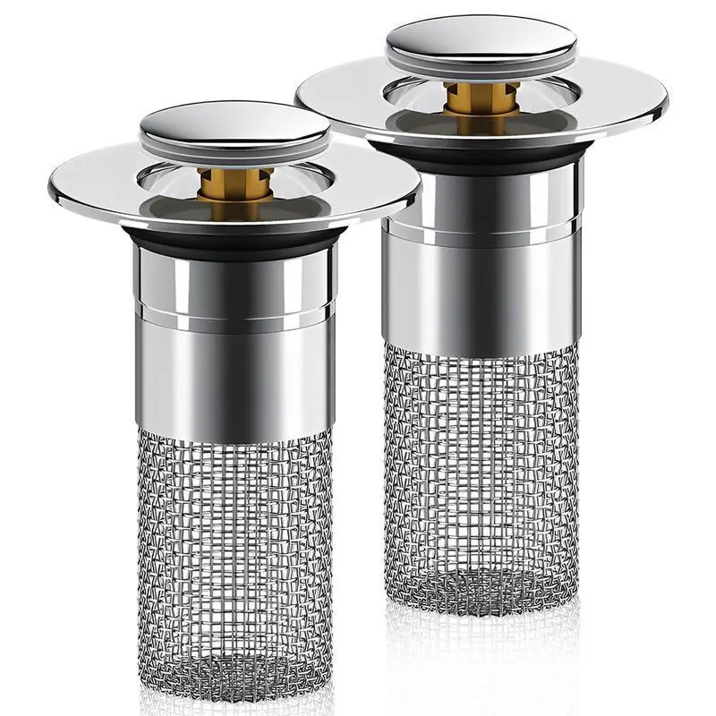 Portable Stainless Steel Hair Catcher – Universal Pop-Up Sink Stopper, Anti-clog Drain Protector for Bathroom Bathtub, Anti-odor Home Essential Accessory