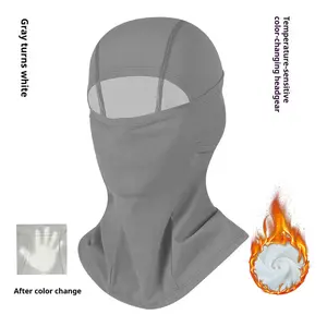 Winter sun protection temperature sensing cycling head cover men and women breathing color changing breathable thickened heat sensitive breathable sports mask face mask