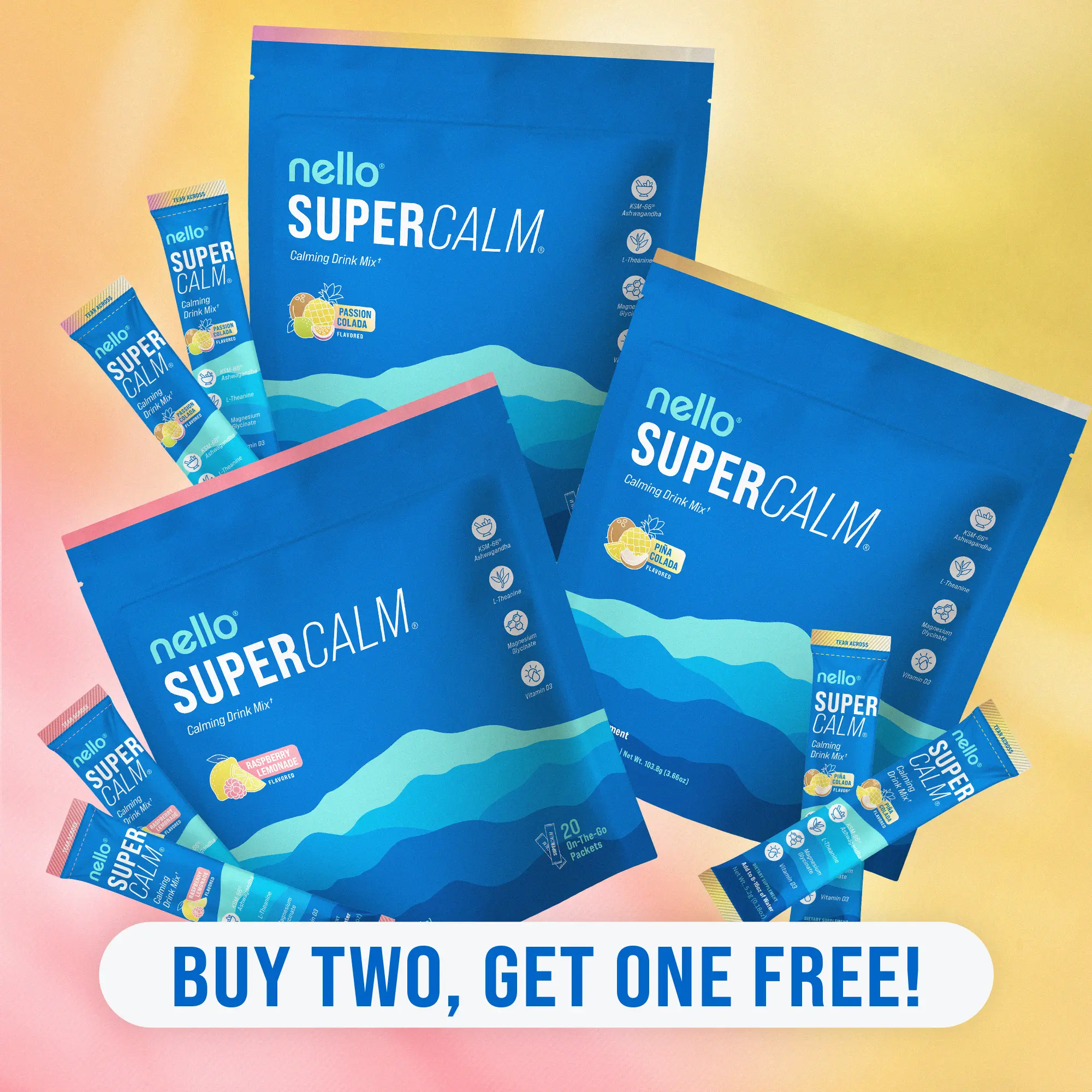 Pina Colada + Passion Colada + Raspberry Lemonade