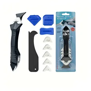 Multi-functional 3-in-1 silicone grout remover,silicone grout tool,includes a 3-inch grout remover (stainless steel head) and grout scraper,suitable for kitchen/bathroom/window grout removal.