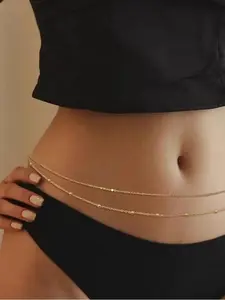 Versatile Layered Belly Chain, Gold Bead Waist Chain for Women, Cute Casual Body Jewelry, Ideal for Jeans, Skirts & Crop Tops, Simple Yet Stylish, Must-Have for Summer