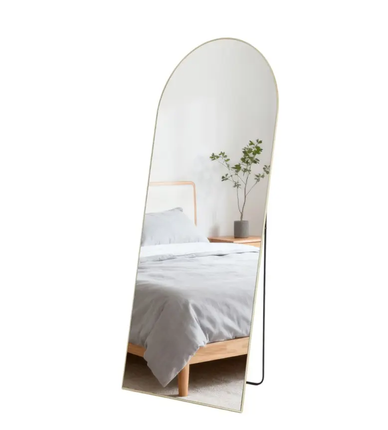 Arched Full Length Mirror Golden/24x65" Wall Mounted/Floor Mirror Aluminum Alloy Frame Full Body Mirrors for Bathroom Living Room Bedroom and Entryway