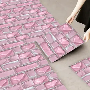 10 pieces of self-adhesive PVC floor stickers, thickened wear-resistant waterproof leather floor stickers, suitable for bedroom, kitchen, living room, balcony, bathroom and other floor decoration a