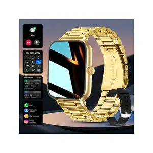 Men Women 1.81 Inch Smartwatch Full Touch Square Smart Watch Making Call Pedometer Alarm Clock Music Remote Control Sports Fitness Tracker Watches Custom Dial For Android IOS Smart Band