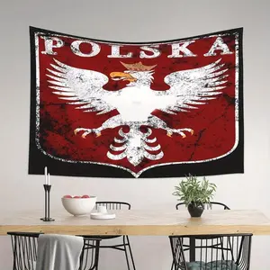 1pc Nruairly Polish Flag Wall Tapestry - 60x40 Inch, Poland Polska Eagle Design,  Artistic Backdrop for Bedroom, Living Room, Office, or Dorm Decor,