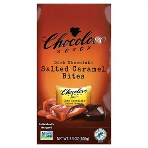 Chocolove Dark Chocolate Bites, Salted Caramel, 55% Cocoa, 3.5 oz (100 g)