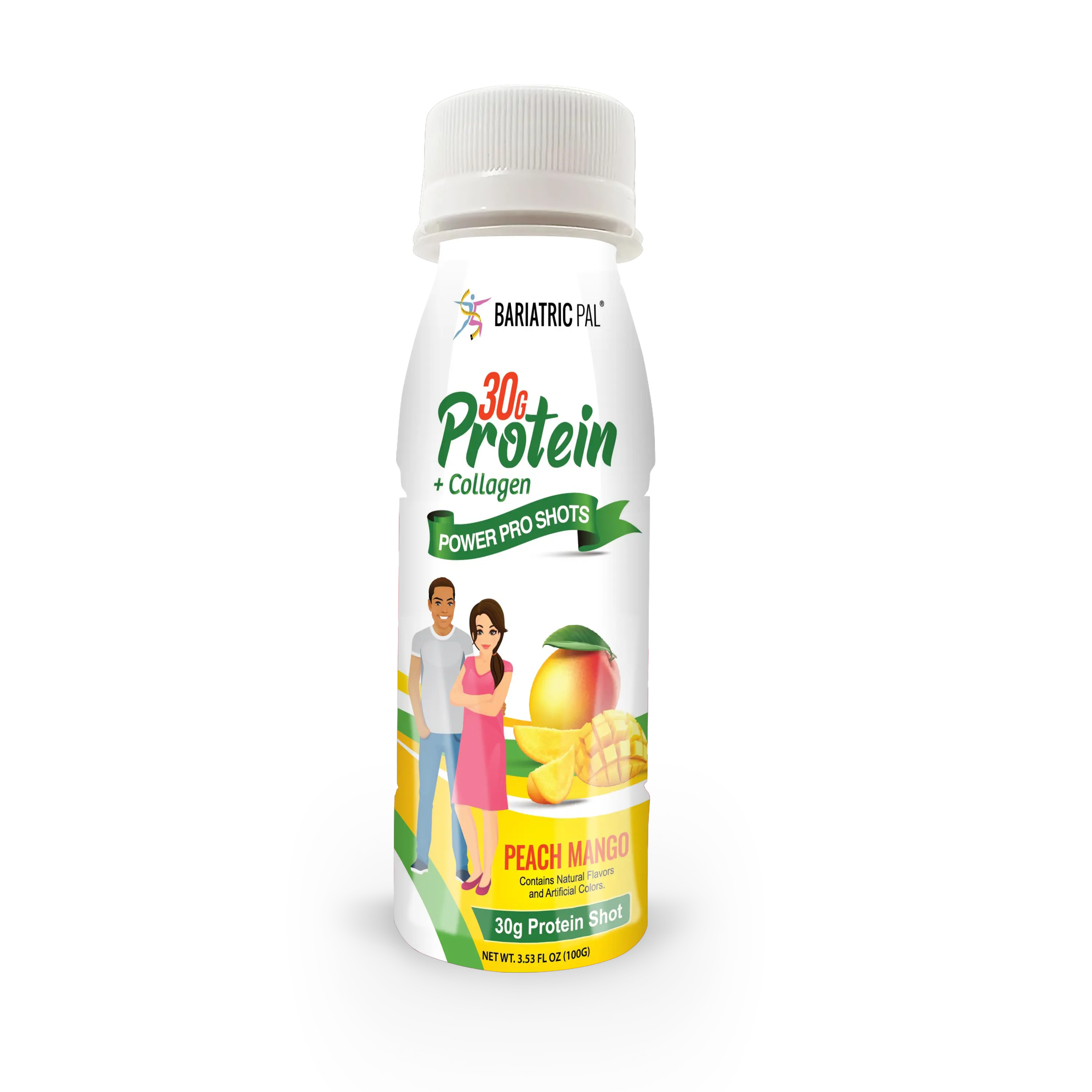 BariatricPal 30g Whey & Collagen Complete Protein Power Pro Shots - Peach Mango