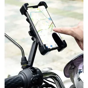 Motorcycle Phone Holder Mount-Motorbike Handlebar Phone Mount Clamp, One-Hand Operation ATV Scooter Phone Clip For iPhone 14/13 Pro Max, Galaxy S22 and 4.7" - 6.8" Cellphones