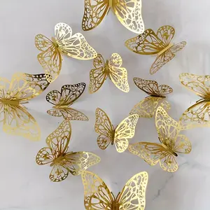 12 Piece 3D Butterfly Decorative Stickers, Realistic Home Living Room Wall Fridge Cabinet Decoration, Perfect for Enhancing Your Space