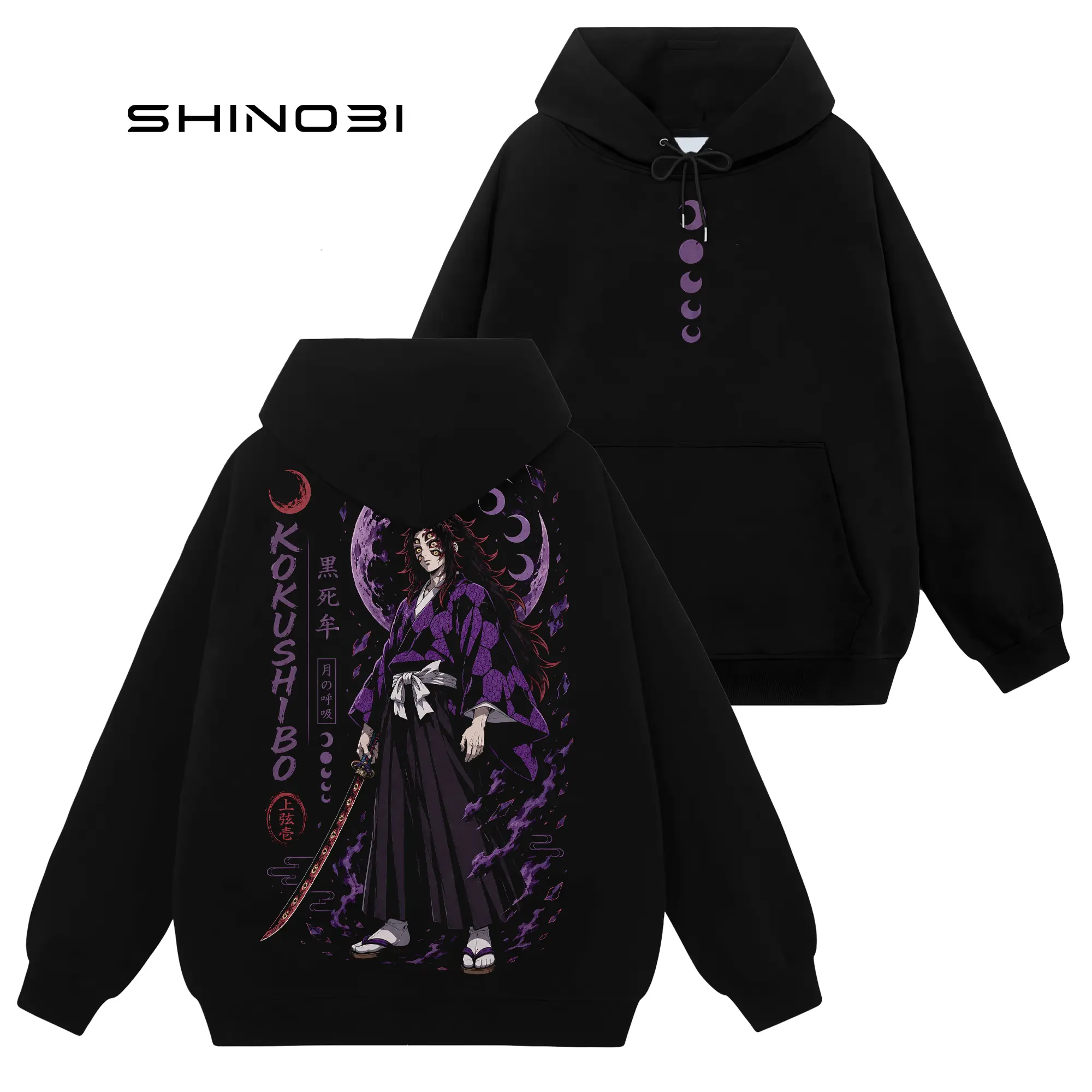 [Shinobi Shop] Kokushibo - Demon Slayer Kimetsu No Yaiba #265 Hoodie T-Shirt Sweatshirt, Retro Vintage Unisex Graphic 90s Cotton, Gift For Wibu, Anime Manga Y2K Streetwear Apparel Everyday