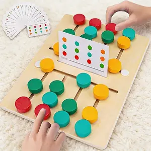 Wooden Sliding Puzzle | Color Matching Game | 2-Player Logic Activity | Educational Toy for Preschool & Travel | Suitable for Ages 3–7 | Gift for Boys and Girls