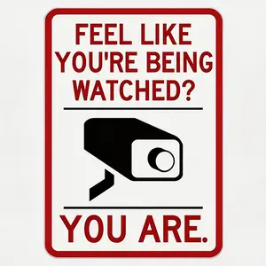Iron Room Decor, a Single Piece Featuring a Humorous Metal Sign That Reads 'You Are Being Monitored' Measuring 7.87 X 11.81 Inches, This Iron Wall Art Boasts a Retro Design, Is Waterproof And Dustproof