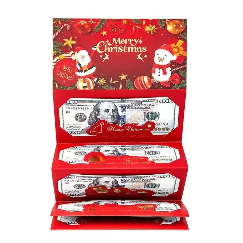 Christmas Santa Dollar Folding Red Envelopes Gold Stamping Gift Pack with Ribbon 6 Slot DIY Holiday Cash Envelopes for Party and Festive Decorations Car Rat Squirrel Repellent Spray
