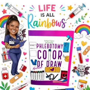 *Original*  Author selling my book Phlebotomy Color Of Draw Phlebotomy Study Guide Coloring Book With order of draw and Everything to pass School or State Test For Lab Professionals And Phlebotomist Career Advancement